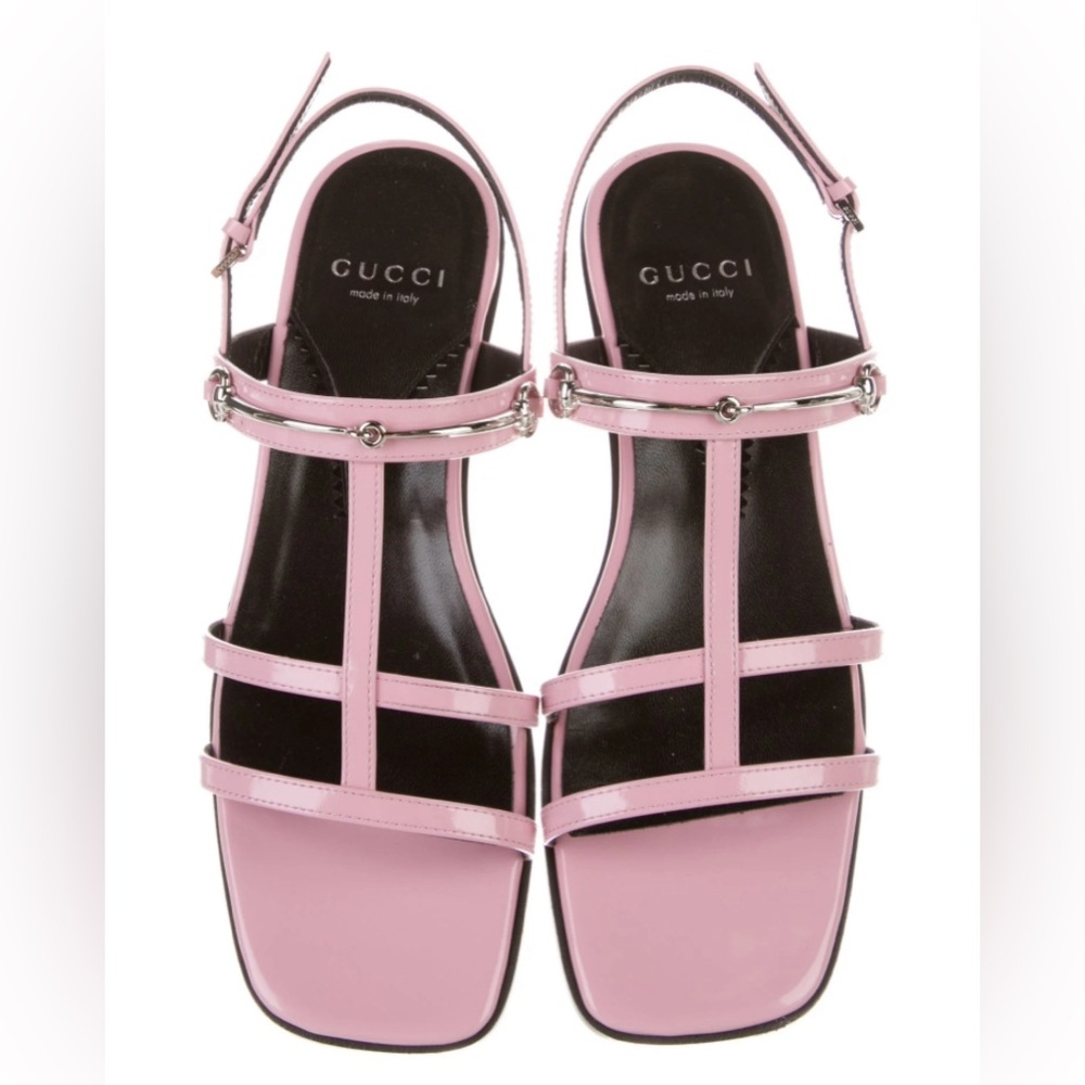 NWT Gucci Divine Cage Horsebit Sandals in Dolly Pink size US 8.5 MSRP $890